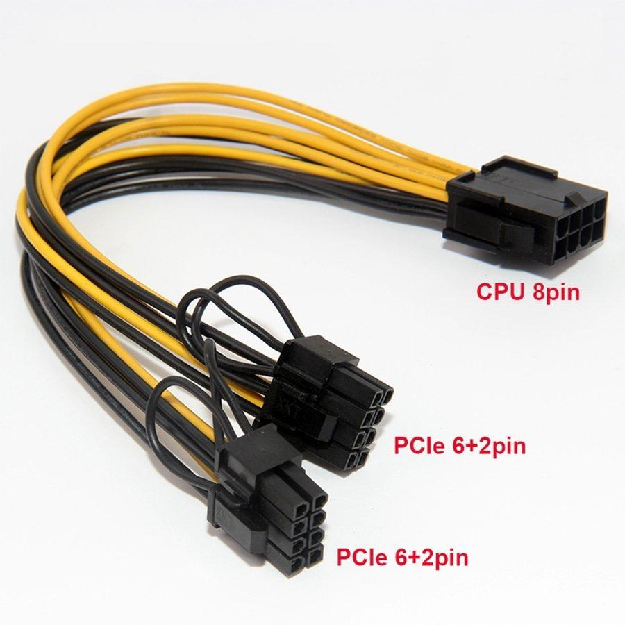 GPU電源変換ケーブル】PCI-E 電源変換ケーブル CPU 8ピン から PCI-E 8