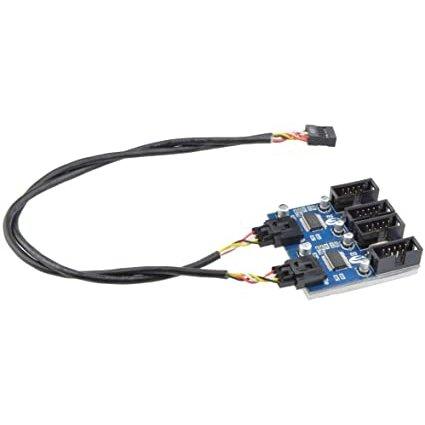 マザーボードのUSB 9ピン 増設 内部用 4ポート USB2.0 HUB 9ピンUSB
