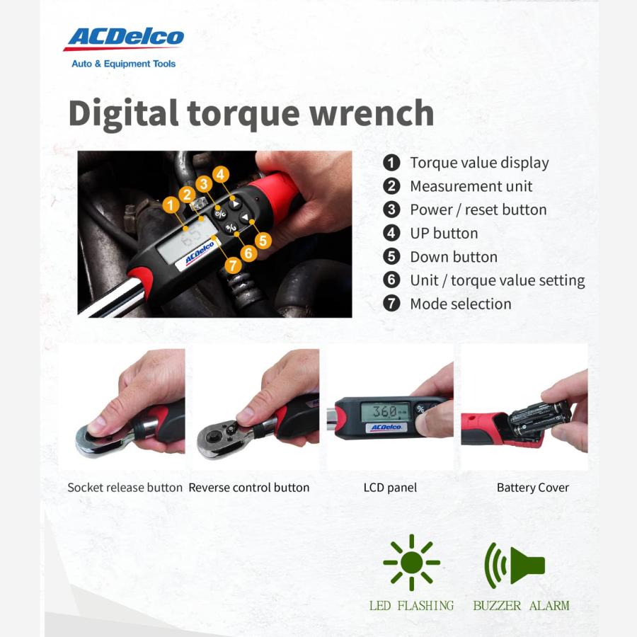 ACDelco ARM601-3 3/8-Inch Digital Torque Wrench by Durofix Inc