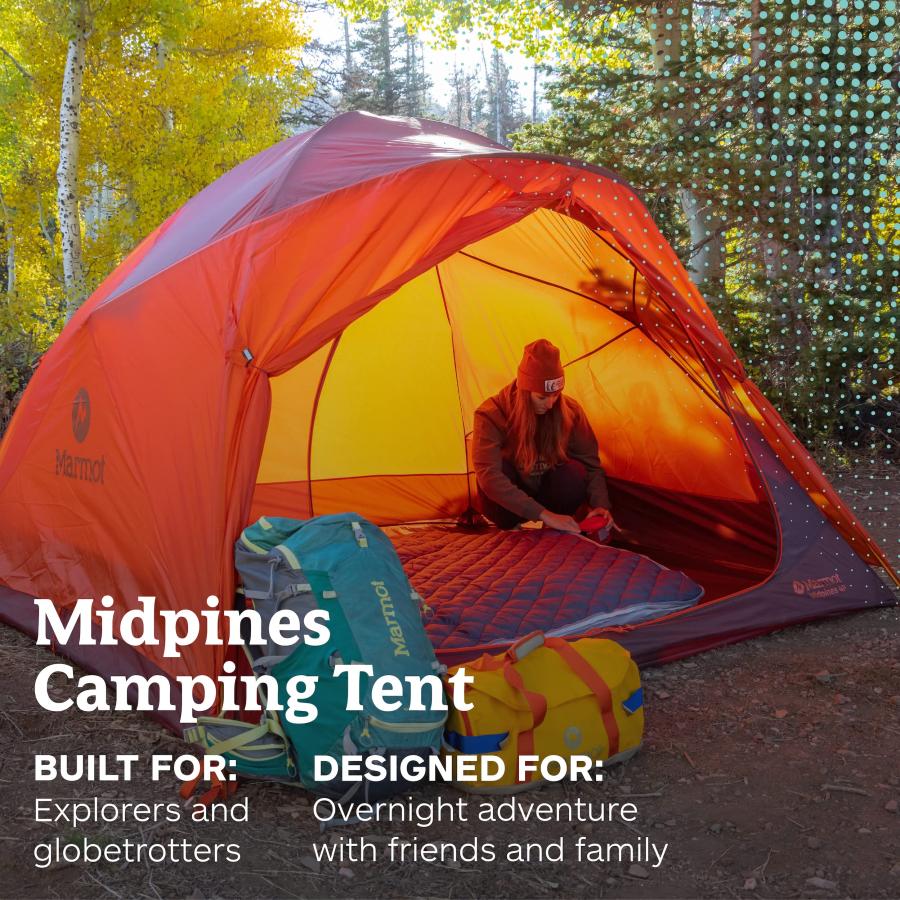 Marmot Midpines 4人用テント | 耐候性と耐久性 レッドサン/ピカンテ