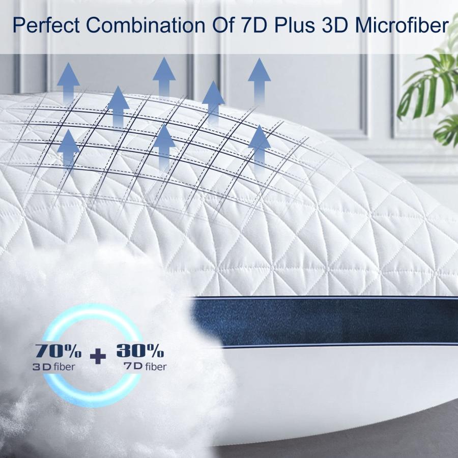 Slybear クイーン枕 2パック 枕 クイーンサイズ 2個セット - 冷却ホテル ラグジュアリー枕 ベッド