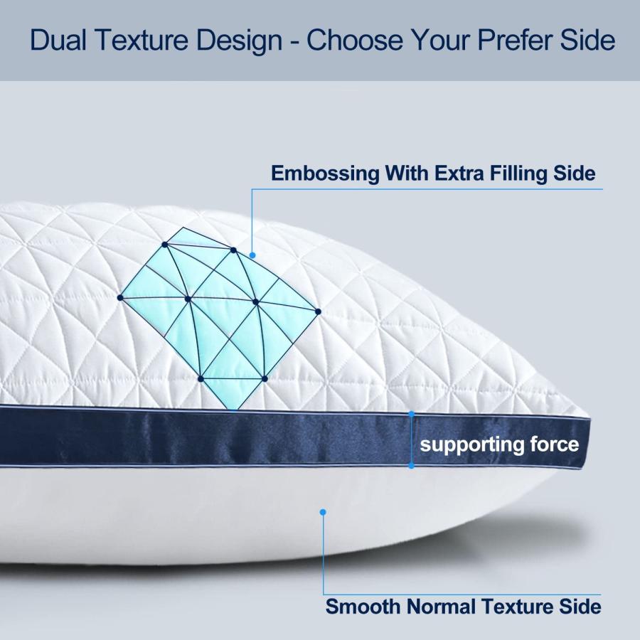 Slybear クイーン枕 2パック 枕 クイーンサイズ 2個セット - 冷却ホテル ラグジュアリー枕 ベッド