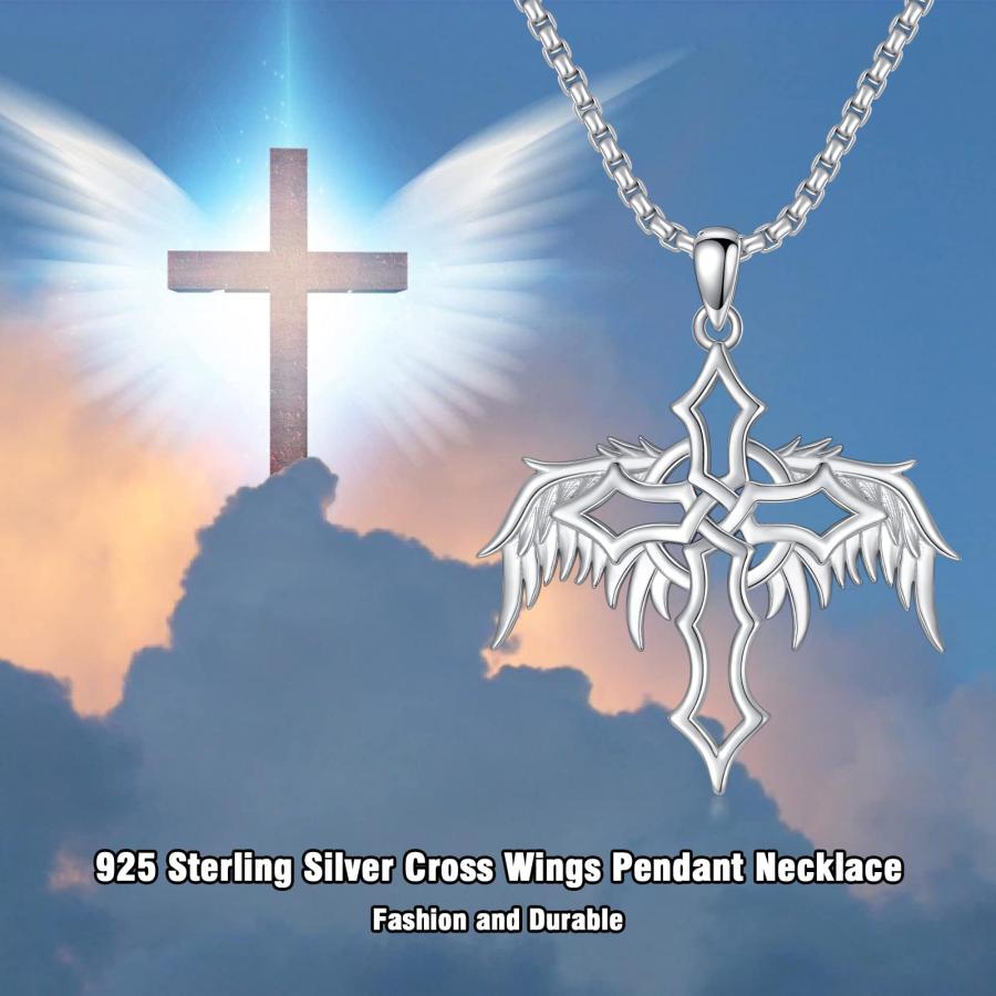 ネックレス 十字架 クロス メンズ レディース イエス キリスト 十字 お守り ペンダント かっこいい デザイン 装飾 ユニセックス :  FancyMart ヤフー店 - 通販 - Yahoo!ショッピング イエスクロスネックレス 男性用 925スターリングシルバー イエスの翼 祈り ペンダントネックレス イエスの十字架ジュエリー 22+