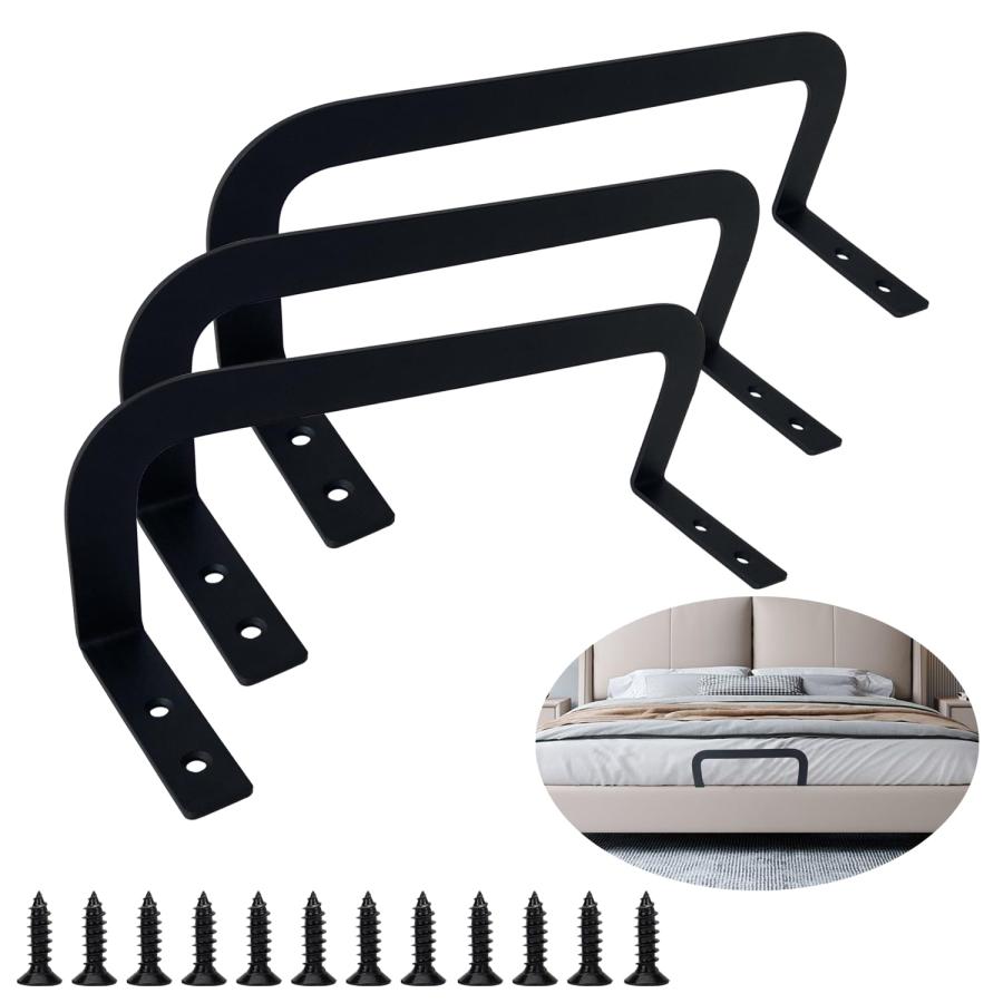 GYGhaoho 3個 ブラック マットレス リテーナーバー マットレストッパーが滑りにくい ホルダーがずれないストッパー 滑り止めマットレス