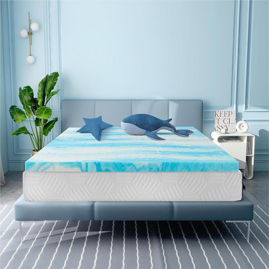 MUUEGM 2 Inch Gel Memory Foam Mattress Topper King Size,Cooling