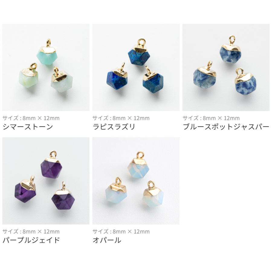 全10種】天然石 カン付き多面チャーム (1ペア入) : ビジューパーツ専門