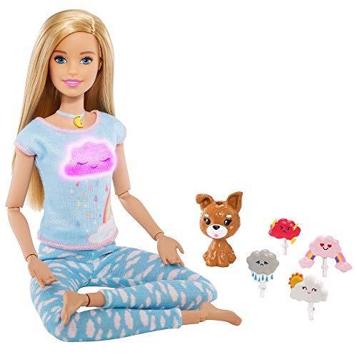 新しいエルメス Blonde, Doll, Meditation Me with ?Breathe Barbie with Med Guided & Lights 5 電子玩具