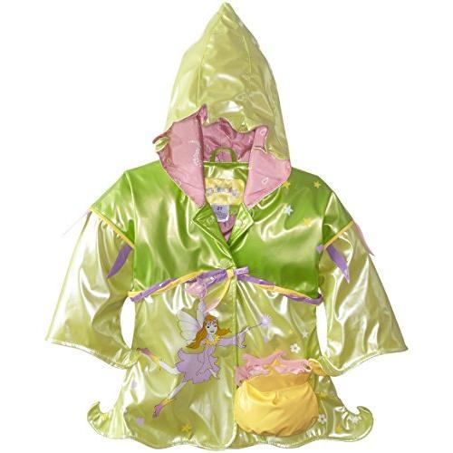 海外で大人気の輸入雑貨をいち早く安全にお届けKid0rable Green Fairy PU 全天候型レインコート 女の子用 楽しい妖精の宝袋付き 星 タッセル付き US サイズ: 45 カラー