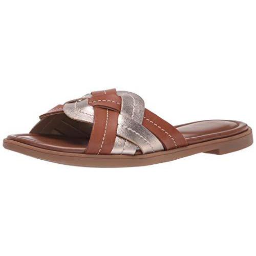 【使い勝手の良い】 Clarks Women's Reyna Weave Flat Sandal, Tan Leather Metallic Combi, 7 その他シューズ 【使い勝手の良い】 Clarks Women's Reyna Weave Flat Sandal, Tan Leather Metallic Combi, 7 その他シューズ