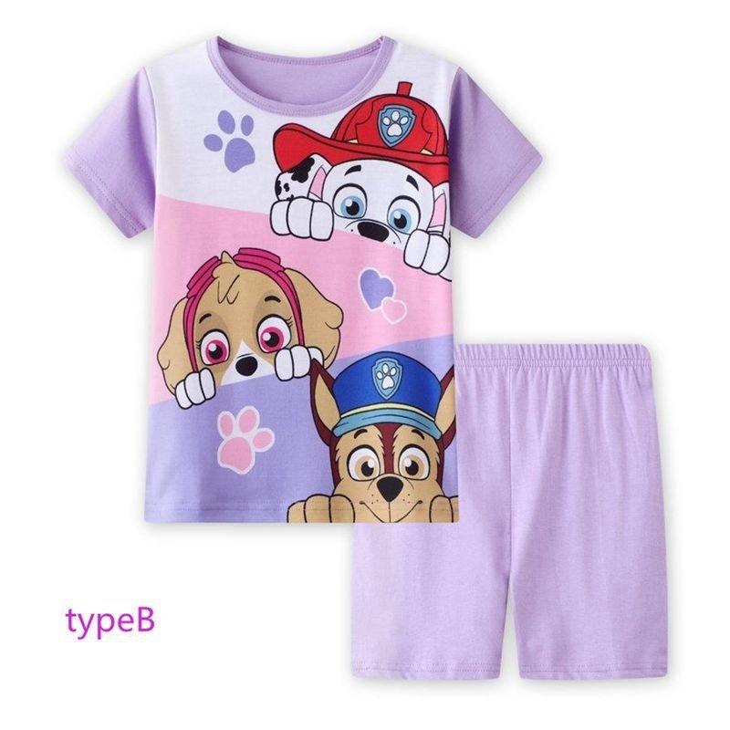 Tシャツ パジャマ 半袖 &半パン 上下セット ジュニア 子供服 ルームウエア パウ パトロール PAW PATROL パウパトロール 女の子 ガールズ 春夏 薄手綿 可愛い｜mireiku｜03