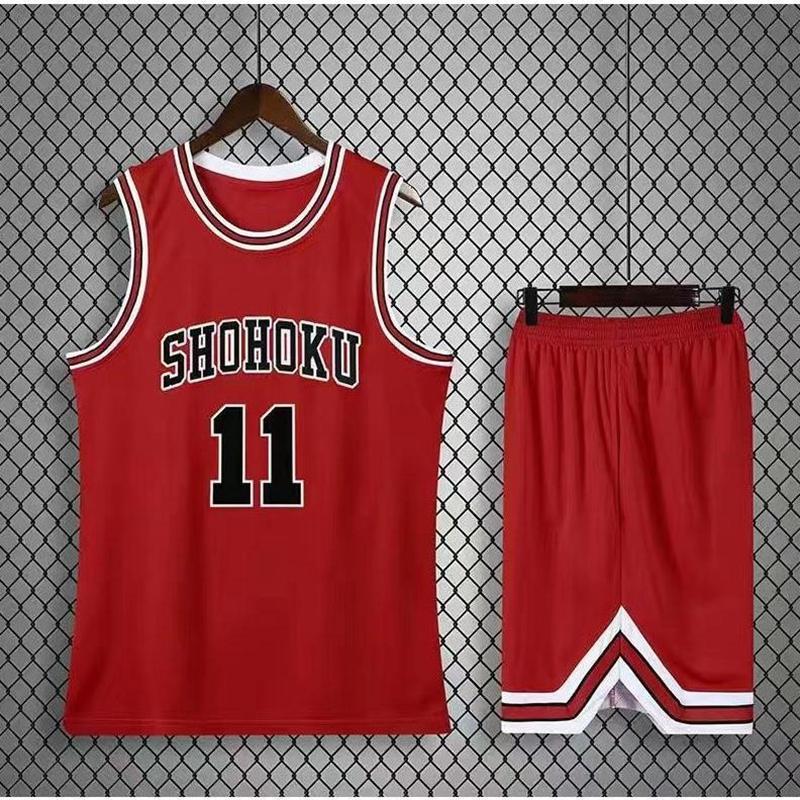 スラムダンク ユニフォーム赤色 背番号10湘北 桜木 背番号14三井