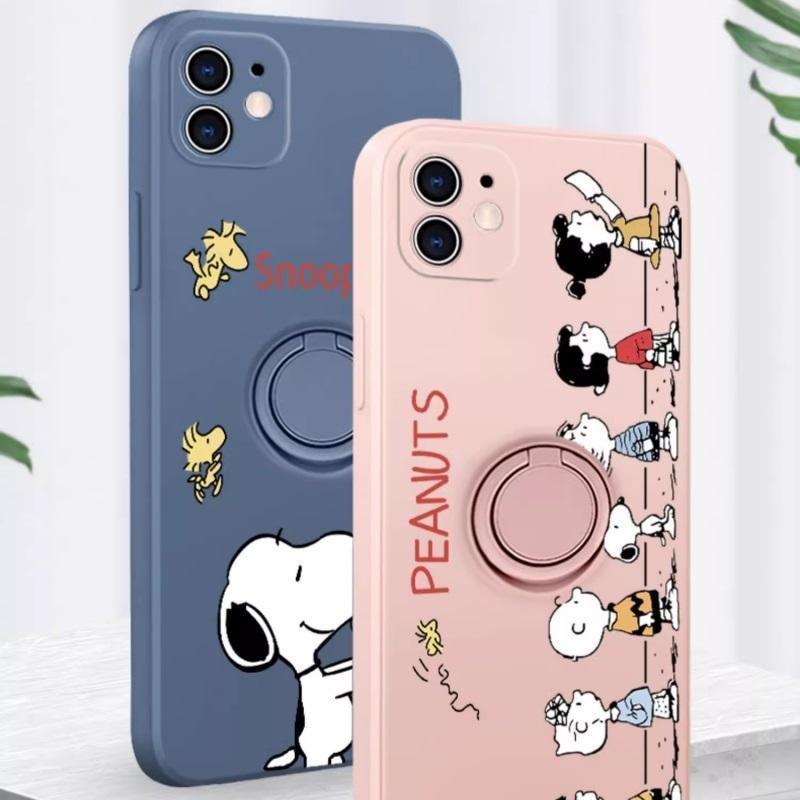 スヌーピー リング付き ストラップ付き Snoopy iphone15 スマホケース