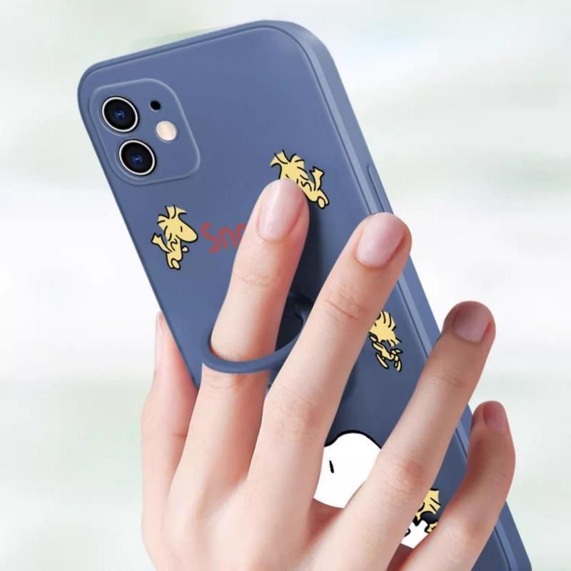 スヌーピー リング付き ストラップ付き Snoopy iphone15 スマホケース