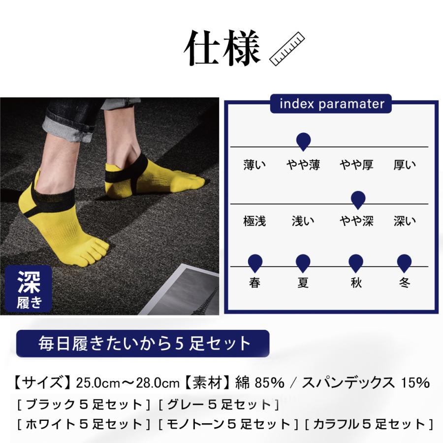 [5足セット]5本指 メンズ 靴下 スポーツソックス ショート リノウル | Lino Ulu | 20