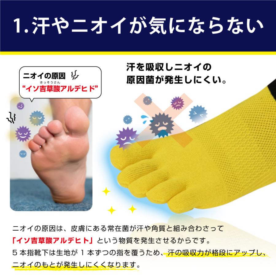 [5足セット]5本指 メンズ 靴下 スポーツソックス ショート リノウル | Lino Ulu | 10
