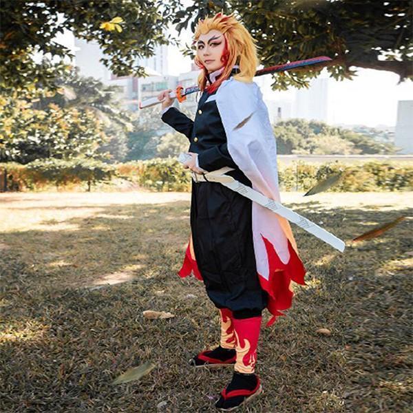 只今底値!鬼滅の刃風子供用大人用炎柱 煉獄杏寿郎 コスプレ衣装 