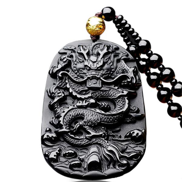 092016 ラスト❗️ 天然黒曜石グリーン麒麟ペンダントトップ アクセサリー