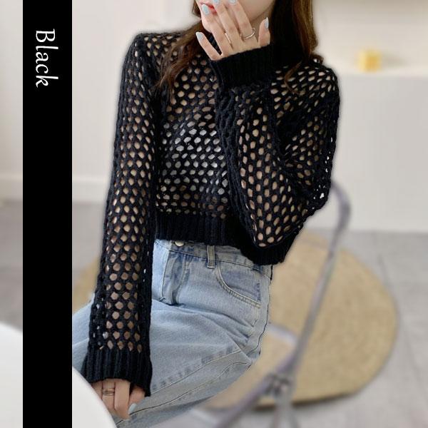 SALE メッシュニット トップス レディース 長袖 メッシュ ニット