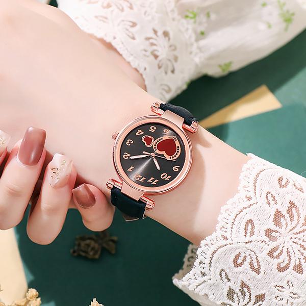OLEVS レディース 腕時計 ハートモチーフ Amazon.co.jp: OLEVS 腕時計 レディース かわいい 革ベルト 時計