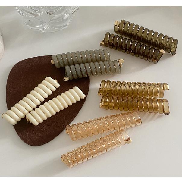 シンプル ヘアアクセサリー スパイラル コイル 同色2個セット ヘアカフ コイルアップ レディース ヘアアレンジ 簡単 三つ編み まとめ髪