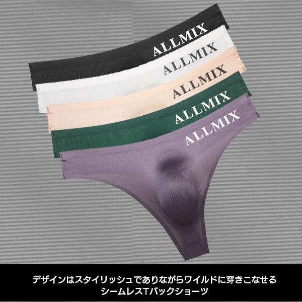 即納 シームレス ビキニブリーフ Tバック アイスシルク メンズ 下着