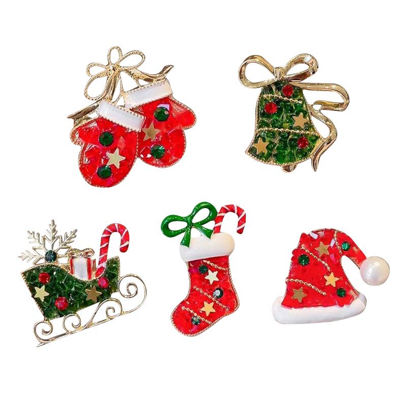 即納 クリスマス ブローチ ピンブローチ 安全ピン アクセサリー サンタ