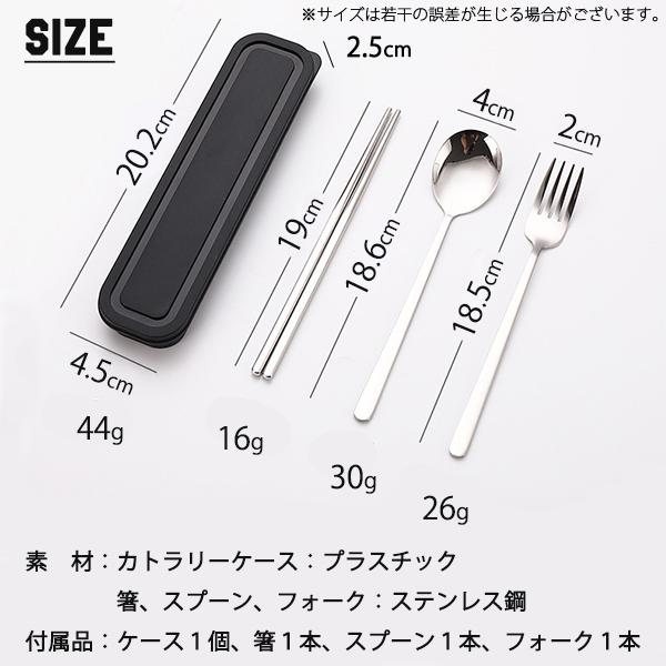 即納 カトラリー 3点セット 収納ケース ステンレス 箸 スプーン