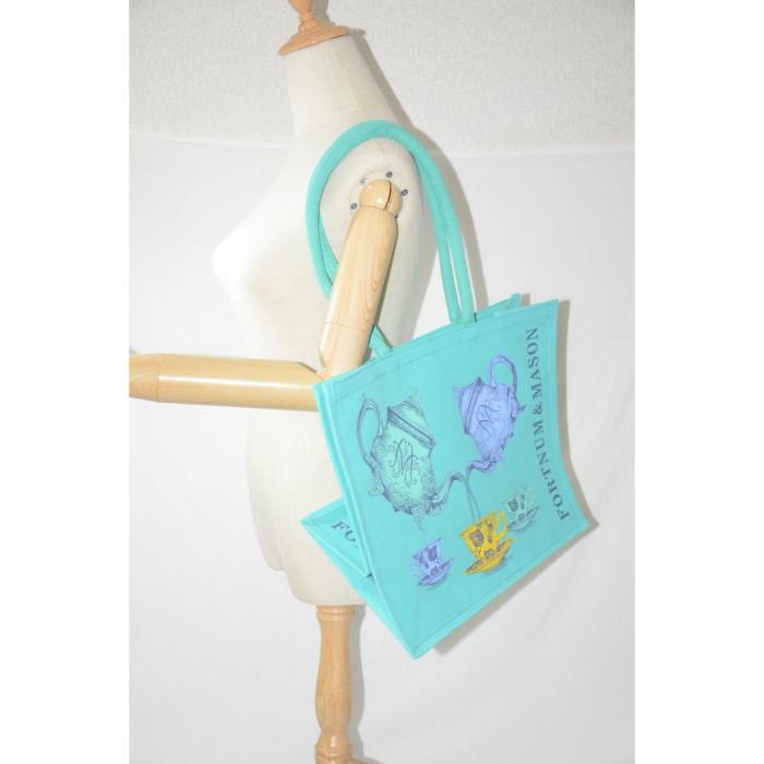 フォートナム＆メイソン ティーポット柄バッグ ジュート ロングハンドル トートバッグ（底板があって丈夫）Fortnum & Mason 日本未発売 |  | 03