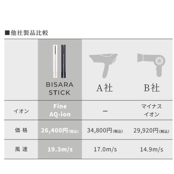 【新品】BISARA STICK ブラック QUADS QUADS BISARA STICK 超強風スティック型ドライヤー