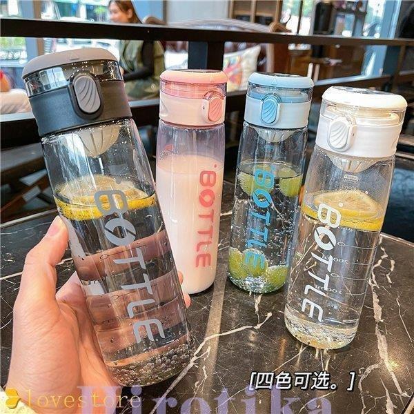 450ml 550ml 水筒 ワンタッチオープン 目盛り 直飲み クリアボトル ウォーターボトル フィルター付き 携帯ポット 水筒 スリム 今年も話題の