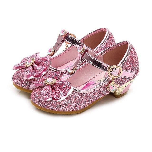 3color ディズニー エルサ 靴 アナと雪の女王 子供用女の子 仮装 ヒール付き フラットシューズ バレエシューズ カートゥーン フォマール靴 プリンセス 値段が激安