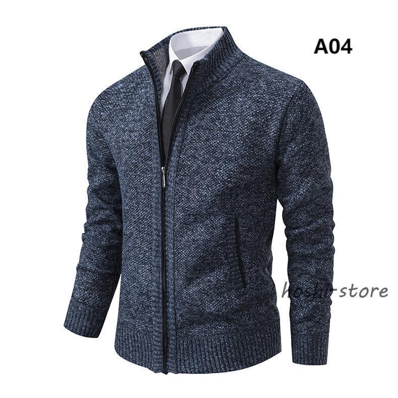 【大特価】カーディガン ニット メンズ ライン入り ブルゾン シンプル ジップアップ スタンドカラー セーター アウター 秋服 冬服 | ブランド登録なし | 04