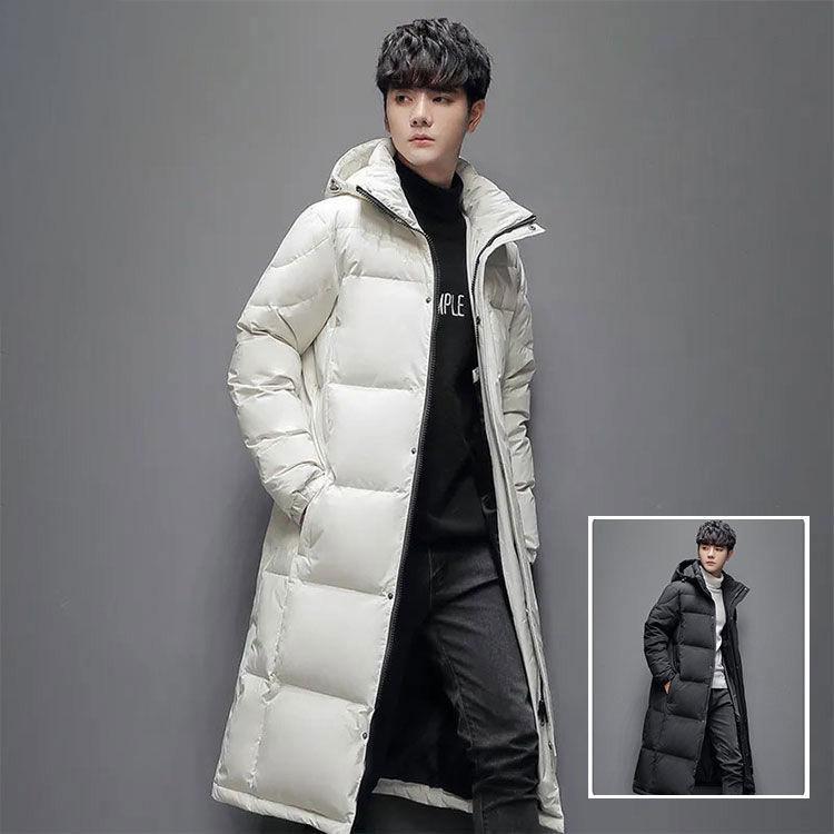 特価】ダウン90% 秋冬 ロングダウンコート メンズ ダウンコート フード