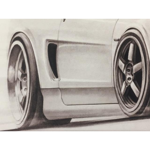 ホンダ HONDA NSX【鉛筆画】名車 旧車 イラスト A4サイズ 額付き