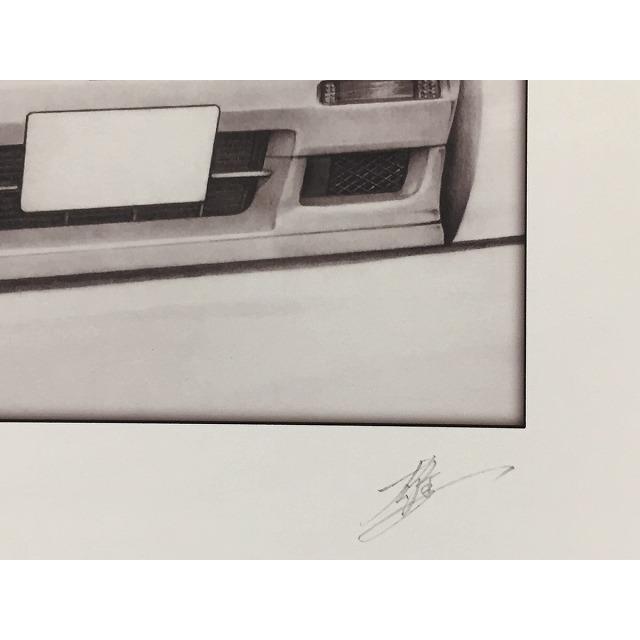 ホンダ HONDA NSX【鉛筆画】名車 旧車 イラスト A4サイズ 額付き