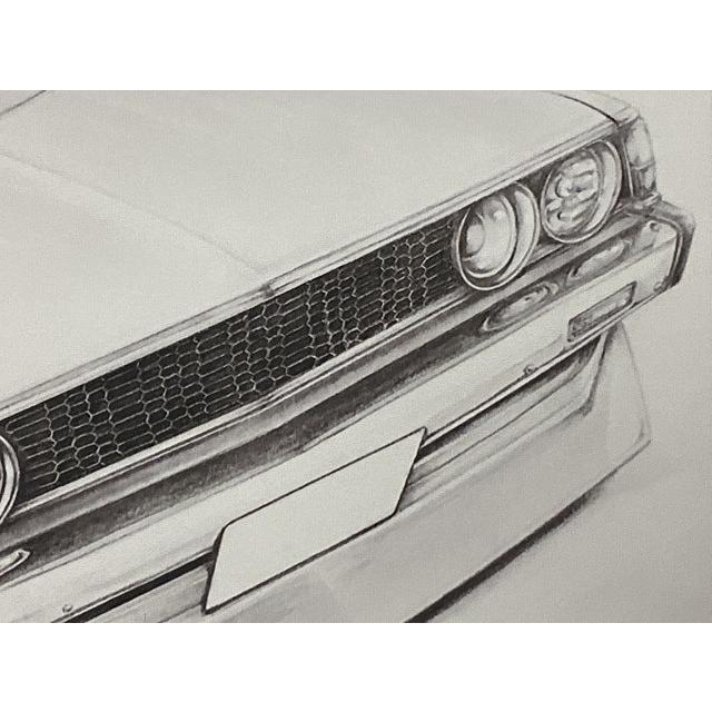 三菱 MITSUBISHI ギャラン シグマ GSR カスタム【鉛筆画】名車 旧車 