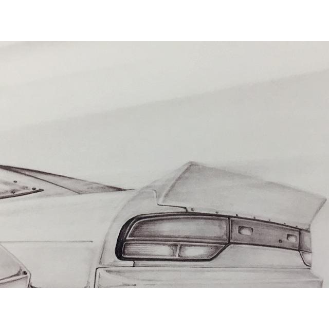An old man.  鉛筆画 日産 NISSAN 180SX カスタム【鉛筆画】名車 旧車 イラスト A4