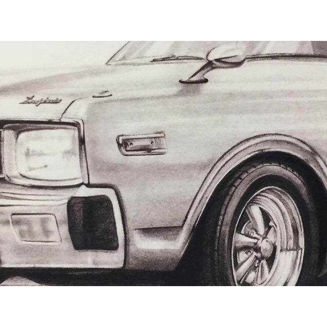 日産 NISSAN 330セドリック【鉛筆画】名車 旧車 イラスト A4