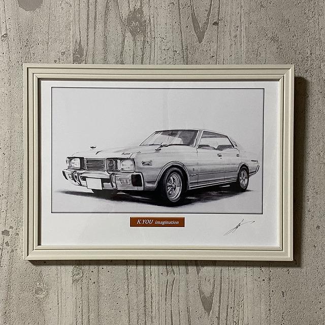 日産 NISSAN 330セドリック【鉛筆画】名車 旧車 イラスト A4
