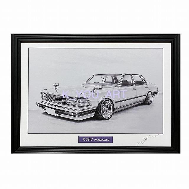 日産 NISSAN 430セドリック【鉛筆画】名車 旧車 イラスト A4 日産 NISSAN 430セドリック【鉛筆画】名車 旧車 イラスト A4