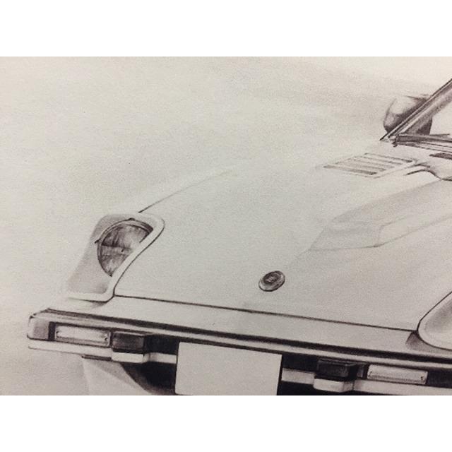 日産 NISSAN フェアレディ 130Z名車 旧車 イラスト A4サイズ 額付き サイン入り その他美術、工芸品 昭和 日産自動車 懐かしい 手拭い 手ぬぐい ダットサン