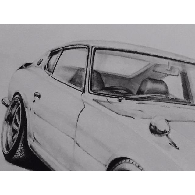 日産 NISSAN フェアレディ S30Z【鉛筆画】名車 旧車 イラスト A4