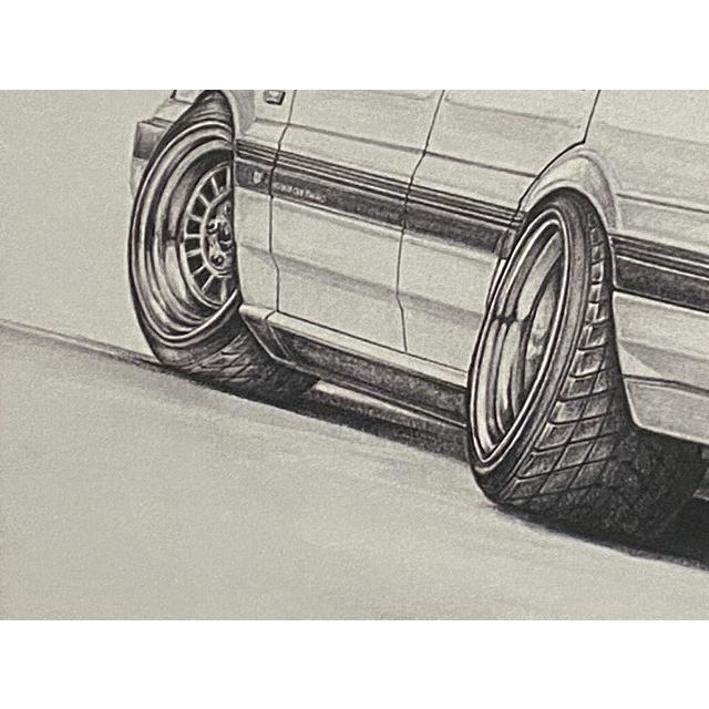 日産 NISSAN 7thスカイライン パサージュ リア【鉛筆画】名車 旧