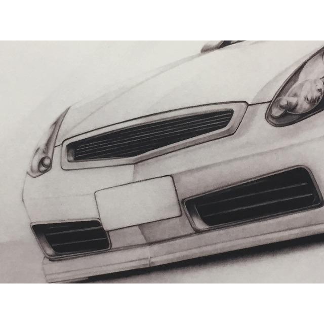 日産 NISSAN スカイライン V35【鉛筆画】名車 旧車 イラスト A4サイズ