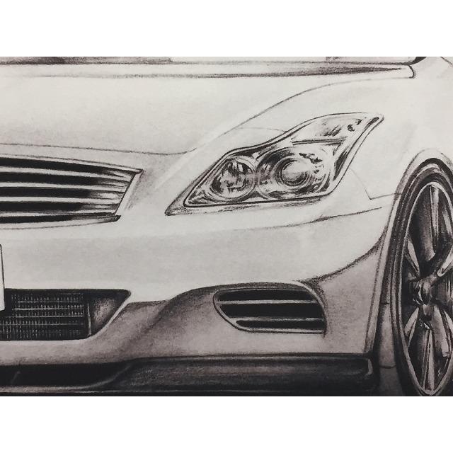 日産 NISSAN スカイライン V36【鉛筆画】名車 旧車 イラスト A4サイズ