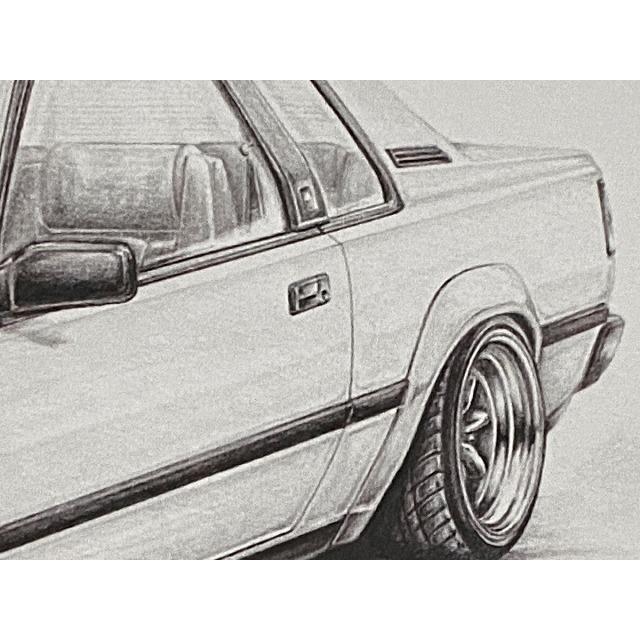 TOYOTA AA63セリカGT-R ブラックマスク【鉛筆画】名車 旧車 イラスト