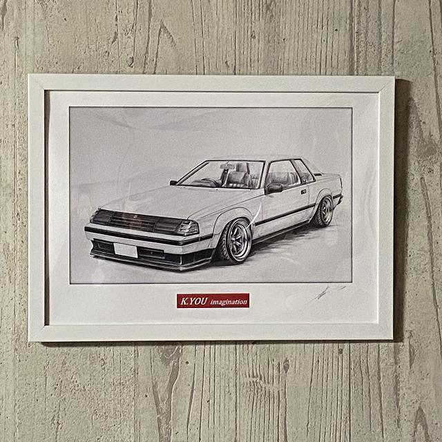 TOYOTA AA63セリカGT-R ブラックマスク【鉛筆画】名車 旧車 イラスト
