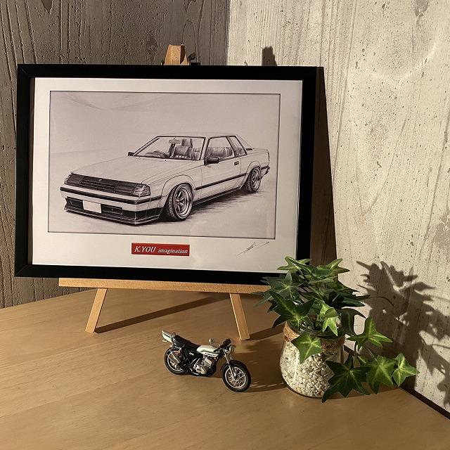 TOYOTA AA63セリカGT-R ブラックマスク【鉛筆画】名車 旧車 イラスト