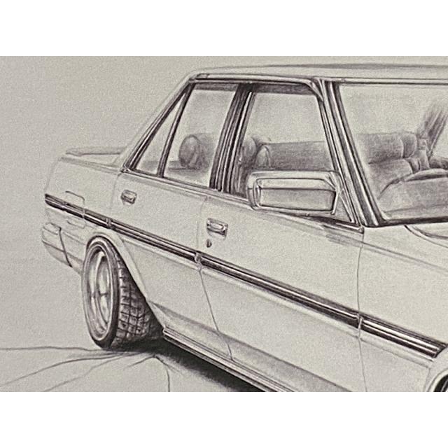 鉛筆画 トヨタ TOYOTA クレスタ GX71 【鉛筆画】名車 旧車 イラスト A4