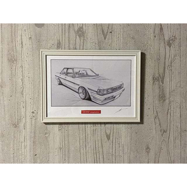 トヨタ TOYOTA クレスタ GX71 【鉛筆画】名車 旧車 イラスト A4